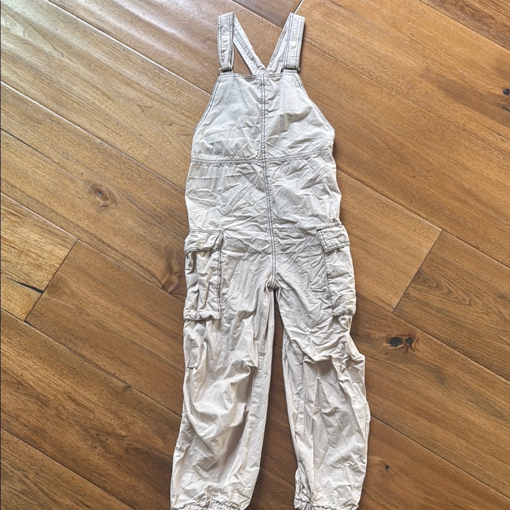 Beige Cargo Overalls